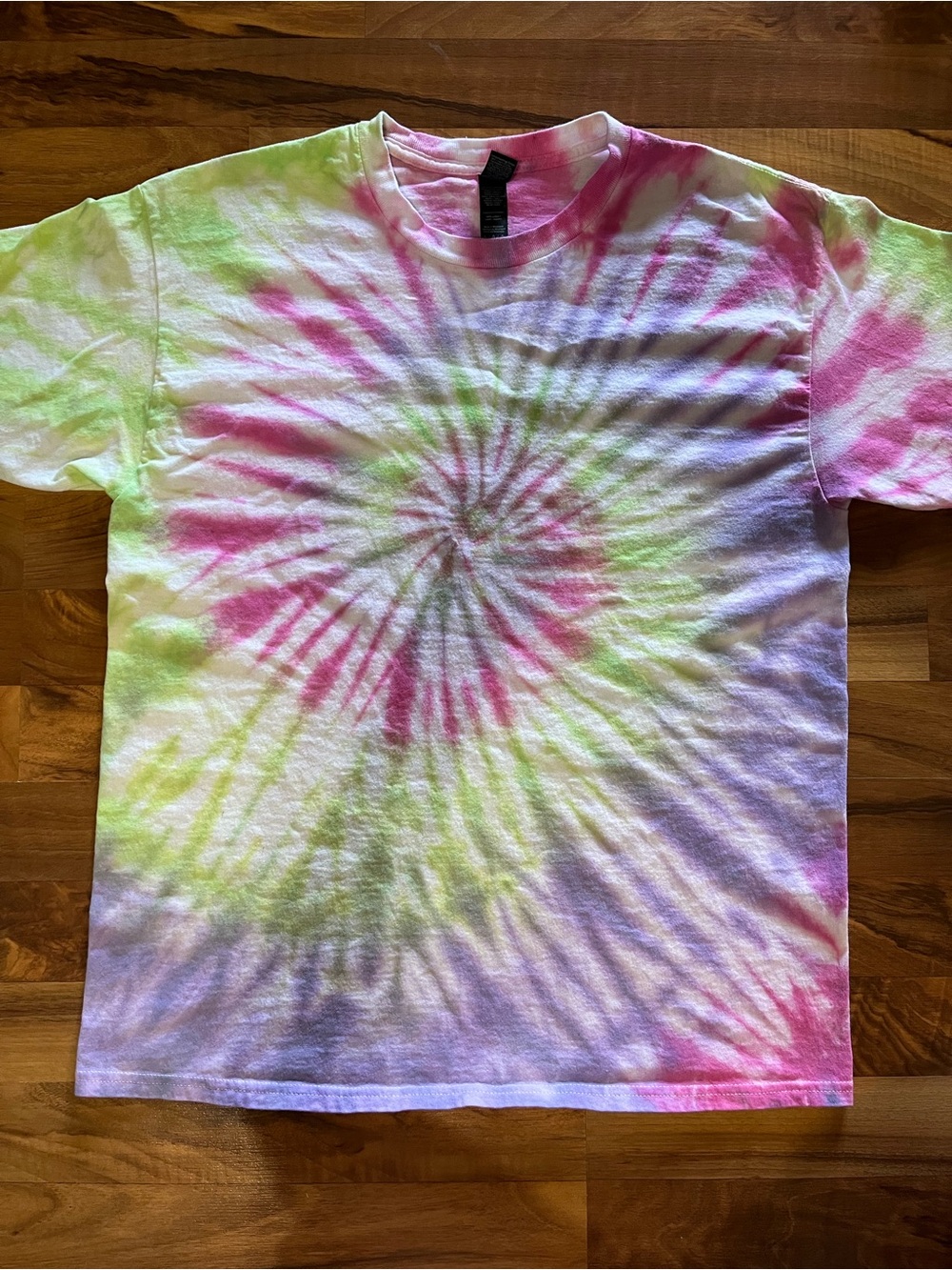 Women’s Tie-Dye Spiral T-Shirt — Pink, Green & Lavender